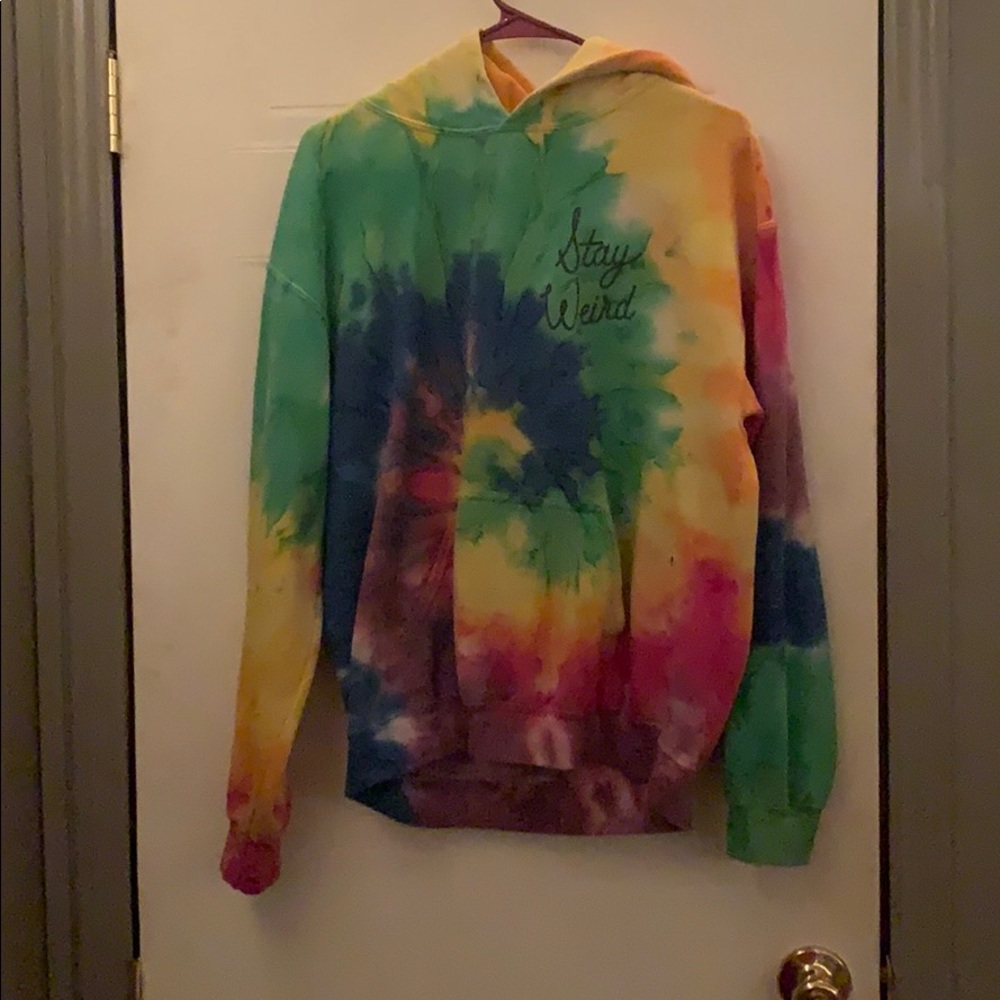 Stay weird tie-dye hoodie